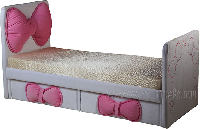 Кровать Милена прекрасное решение для детской комнаты, комфортное спальное место для девочки.