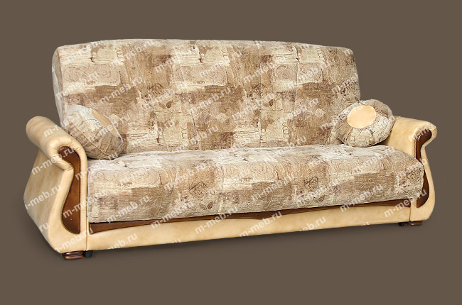 Диван кровать Ява - диван с механизмом книжка, ёмкостью для белья, элементами декора из массива.